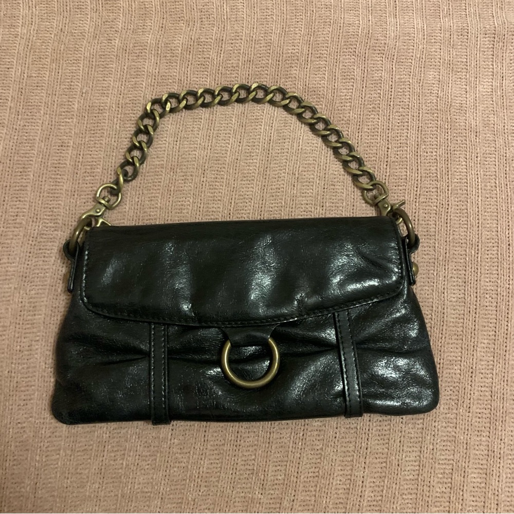 HOBO International black leather wristlet